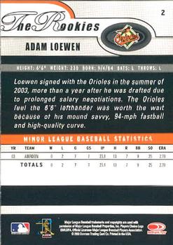 2003 Donruss/Leaf/Playoff (DLP) Rookies & Traded - 2003 Donruss Rookies & Traded #2 Adam Loewen Back