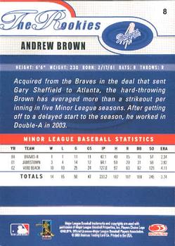 2003 Donruss/Leaf/Playoff (DLP) Rookies & Traded - 2003 Donruss Rookies & Traded #8 Andrew Brown Back