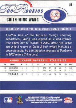 2003 Donruss/Leaf/Playoff (DLP) Rookies & Traded - 2003 Donruss Rookies & Traded #15 Chien-Ming Wang Back