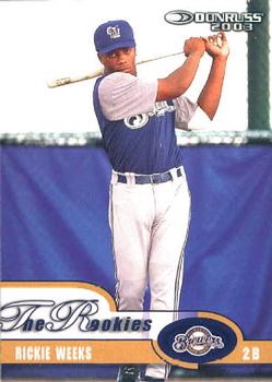 2003 Donruss/Leaf/Playoff (DLP) Rookies & Traded - 2003 Donruss Rookies & Traded #16 Rickie Weeks Front