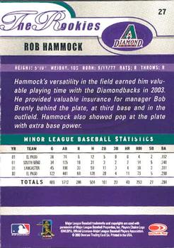 2003 Donruss/Leaf/Playoff (DLP) Rookies & Traded - 2003 Donruss Rookies & Traded #27 Rob Hammock Back
