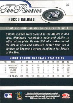 2003 Donruss/Leaf/Playoff (DLP) Rookies & Traded - 2003 Donruss Rookies & Traded #32 Rocco Baldelli Back