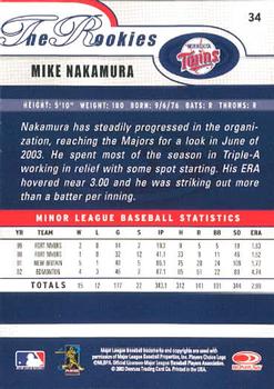 2003 Donruss/Leaf/Playoff (DLP) Rookies & Traded - 2003 Donruss Rookies & Traded #34 Mike Nakamura Back