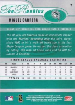 2003 Donruss/Leaf/Playoff (DLP) Rookies & Traded - 2003 Donruss Rookies & Traded #7 Miguel Cabrera Back