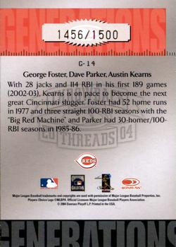 2004 Donruss Throwback Threads - Generations #G-14 George Foster / Dave Parker / Austin Kearns Back