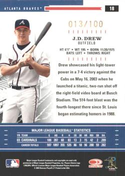 2004 Donruss Throwback Threads - Gold Proof #18 J.D. Drew Back