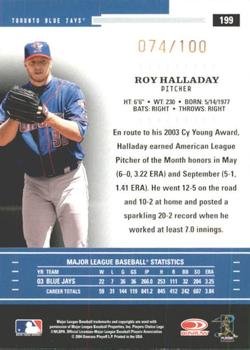 2004 Donruss Throwback Threads - Gold Proof #199 Roy Halladay Back