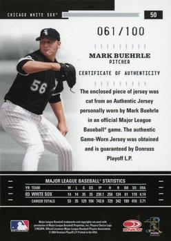 2004 Donruss Throwback Threads - Material #50 Mark Buehrle Back