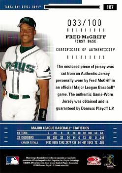 2004 Donruss Throwback Threads - Material #187 Fred McGriff Back