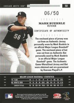 2004 Donruss Throwback Threads - Material Combo #50 Mark Buehrle Back