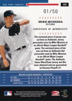 2004 Donruss Throwback Threads - Material Combo #142 Mike Mussina Back