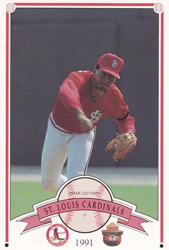 1991 St. Louis Cardinals Smokey #NNO Omar Olivares Front