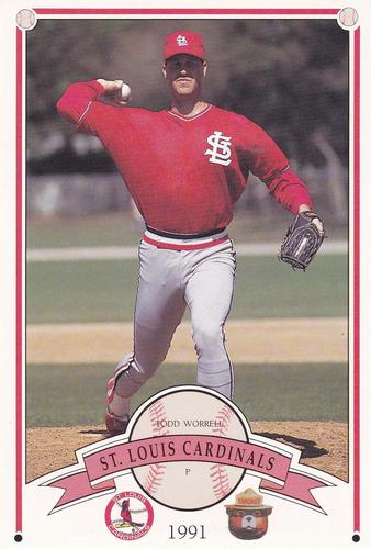 1991 St. Louis Cardinals Smokey #NNO Todd Worrell Front