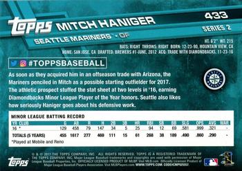 2017 Topps Update - 2017 Topps Base Set Variations #433 Mitch Haniger Back
