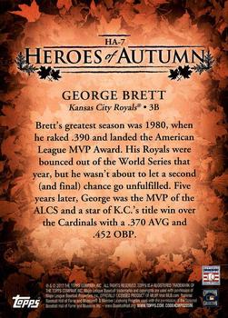 2017 Topps Update - Heroes of Autumn Blue #HA-7 George Brett Back