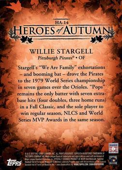 2017 Topps Update - Heroes of Autumn Gold #HA-14 Willie Stargell Back