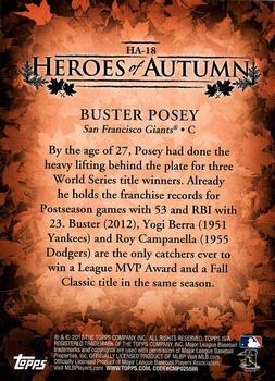 2017 Topps Update - Heroes of Autumn Gold #HA-18 Buster Posey Back