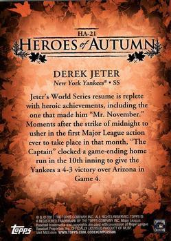 2017 Topps Update - Heroes of Autumn Gold #HA-21 Derek Jeter Back