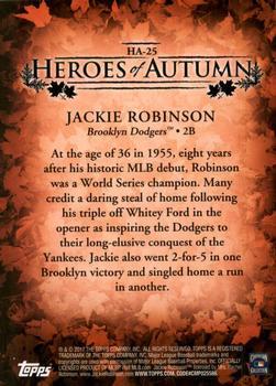 2017 Topps Update - Heroes of Autumn Gold #HA-25 Jackie Robinson Back