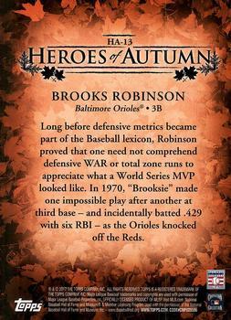 2017 Topps Update - Heroes of Autumn Red #HA-13 Brooks Robinson Back