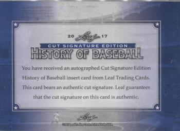 2017 Leaf Cut Signature History of Baseball Edition #NNO Dave Winfield Back