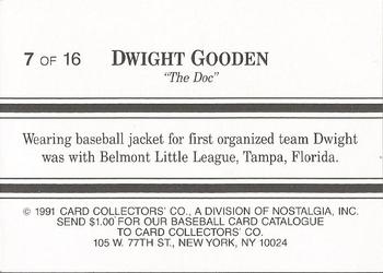 1991 Card Collectors Dwight Gooden Boyhood #7 Dwight Gooden Back