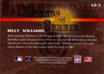 2003 Donruss Signature - Legends of Summer #LS-5 Billy Williams Back