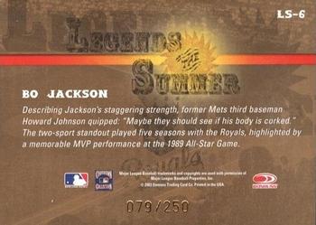 2003 Donruss Signature - Legends of Summer #LS-6 Bo Jackson Back