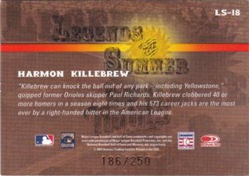 2003 Donruss Signature - Legends of Summer #LS-18 Harmon Killebrew Back
