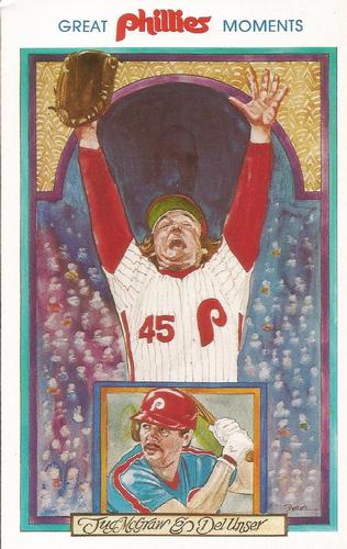 1983 Philadelphia Phillies Great Moments Postcards #10 Tug McGraw / Del Unser Front