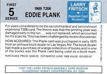1988 Fritsch Baseball Card Museum #5 Eddie Plank Back
