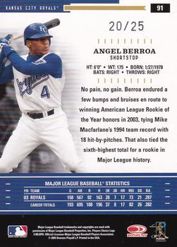 2004 Donruss Throwback Threads - Signature Marks #91 Angel Berroa Back