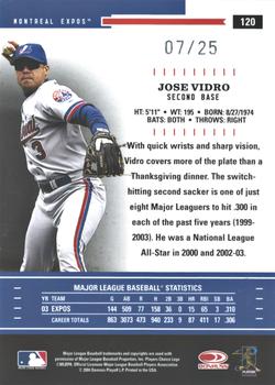 2004 Donruss Throwback Threads - Signature Marks #120 Jose Vidro Back