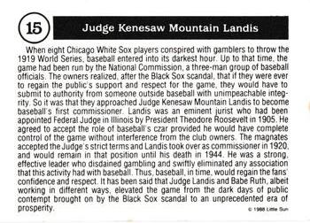 1988 Little Sun Black Sox Scandal #15 Judge Landis Back