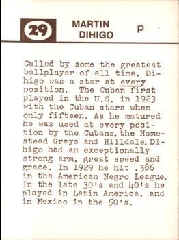 1974 Laughlin Old-Time Black Stars #29 Martin Dihigo Back