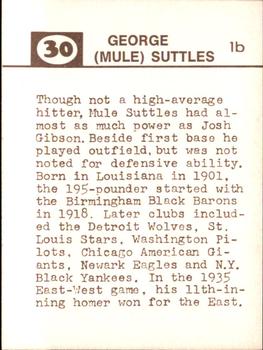 1974 Laughlin Old-Time Black Stars #30 Mule Suttles Back