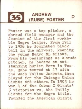 1974 Laughlin Old-Time Black Stars #35 Rube Foster Back