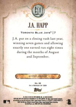 2018 Topps Gypsy Queen #62 J.A. Happ Back