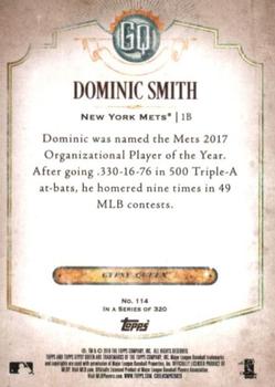 2018 Topps Gypsy Queen #114 Dominic Smith Back