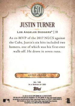 2018 Topps Gypsy Queen #165 Justin Turner Back
