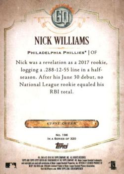2018 Topps Gypsy Queen #196 Nick Williams Back