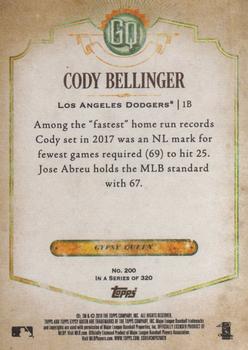 2018 Topps Gypsy Queen #200 Cody Bellinger Back