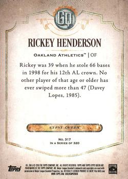 2018 Topps Gypsy Queen #317 Rickey Henderson Back