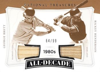 2017 Panini National Treasures - All Decade Combos #ADC-BH George Brett / Rickey Henderson Front