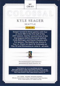 2017 Panini National Treasures - Colossal Materials Nameplate #CM-KY Kyle Seager Back