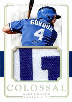 2017 Panini National Treasures - Colossal Materials Nameplate #CM-AG Alex Gordon Front