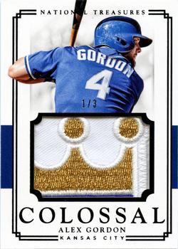 2017 Panini National Treasures - Colossal Materials Patch #CM-AG Alex Gordon Front
