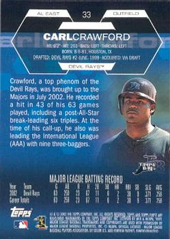 2003 Finest #33 Carl Crawford Back