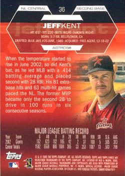 2003 Finest #36 Jeff Kent Back