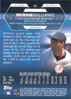 2003 Finest #44 Bernie Williams Back